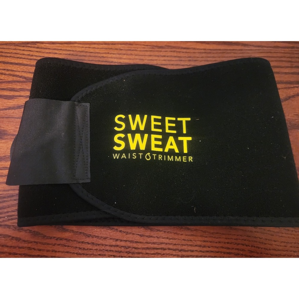 Sweet Sweat Waist Trimmer Band (Women‎ & Men) Trainer Belt - Black Yellow Size S